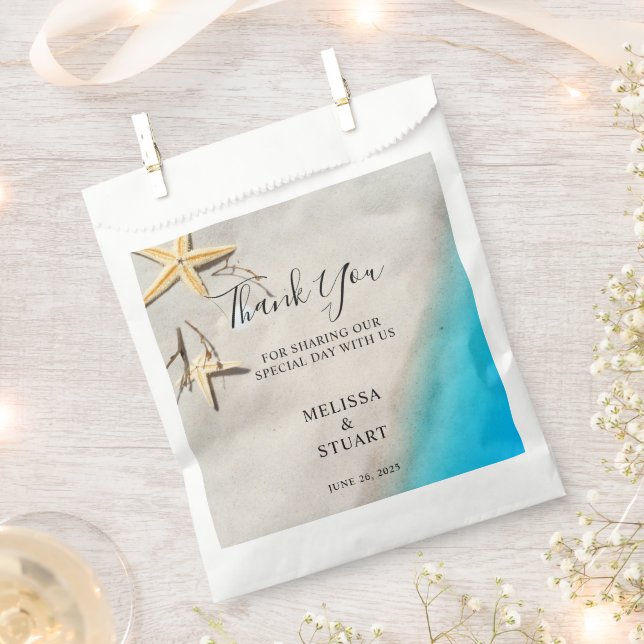Tropisches Meer und Sternenstrand Danke für Ihre H Geschenktütchen (Ausgeschnitten)