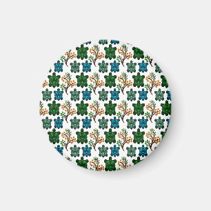 Tropisches Meeresschildkröten-Blumenmuster Küste Magnet