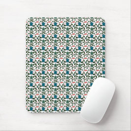 Tropisches Meeresschildkröten-Blumenmuster | Küste Mousepad