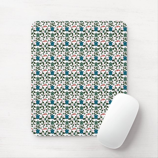 Tropisches Meeresschildkröten-Blumenmuster | Küste Mousepad (Mit Mouse)
