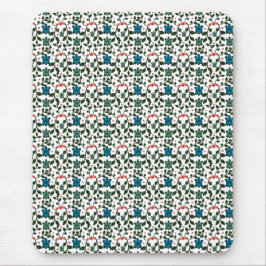 Tropisches Meeresschildkröten-Blumenmuster | Küste Mousepad