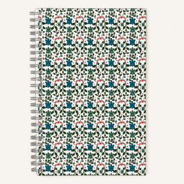 Tropisches Meeresschildkröten-Blumenmuster | Küste Notizbuch