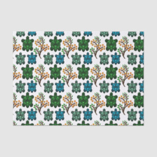 Tropisches Meeresschildkröten-Blumenmuster Küste Seidenpapier