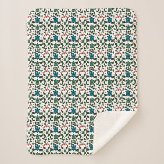 Tropisches Meeresschildkröten-Blumenmuster | Küste Sherpadecke