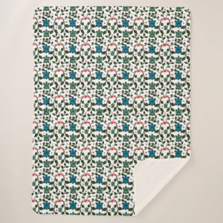 Tropisches Meeresschildkröten-Blumenmuster | Küste Sherpadecke
