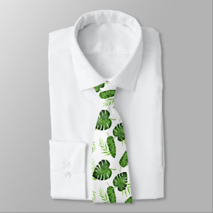 Tropisches Monstera-Blatt Grün Botanisch Krawatte