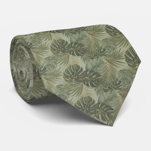 Tropisches Monstera-Blattmuster Krawatte