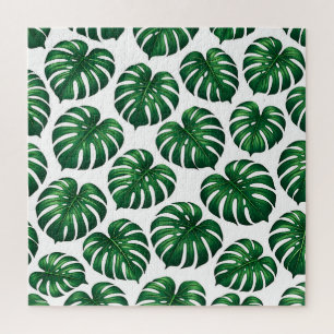 Tropisches Monstera-Blattmuster Puzzle