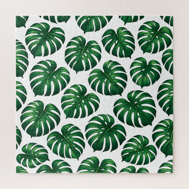 Tropisches Monstera-Blattmuster Puzzle (Vertikal)