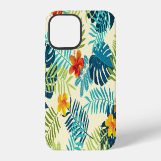 Tropisches Monstera Hibiskus Sommer Muster iPhone 12 Hülle