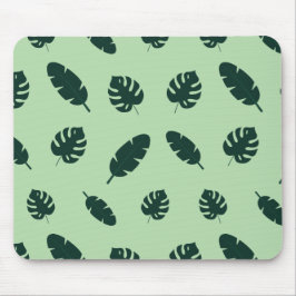 Tropisches Monstera- und Palmblatt-Nahtloses Muste Mousepad