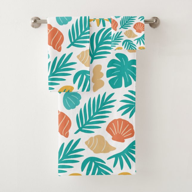 Tropisches Muscheln- und Frontsystem Badhandtuch Set (Insitu)