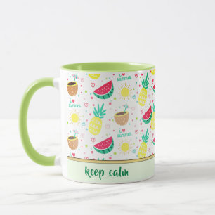 Tropisches Muster Bunte Früchte Kaffeetasse