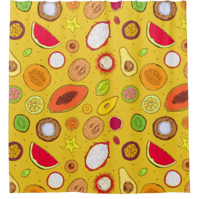 Tropisches Muster Duschvorhang (Vorderseite)