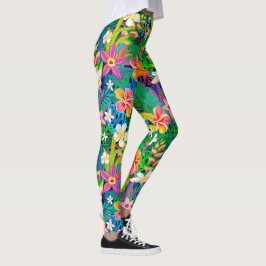 Tropisches Muster farbenfrohe Whimsikische Blume Leggings