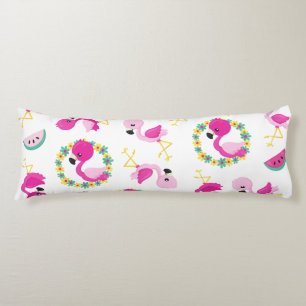 Tropisches Muster, Flamingos, Wassermelonen, Blume Seitenschläferkissen