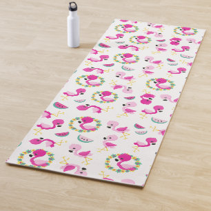 Tropisches Muster, Flamingos, Wassermelonen, Blume Yogamatte
