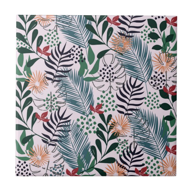 Tropisches Muster Fliese (Vorderseite)