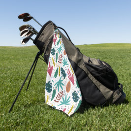 Tropisches Muster mit bunten Blätter Golfhandtuch