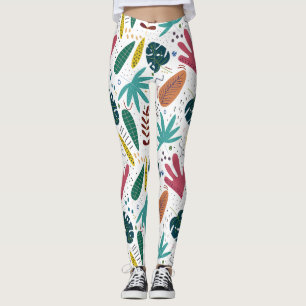 Tropisches Muster mit bunten Blätter Leggings