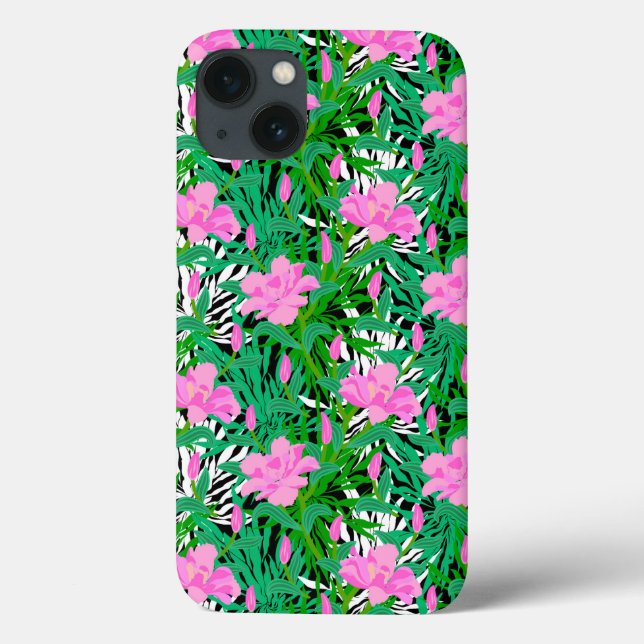 Tropisches Muster mit DschungelBlume Case-Mate iPhone Hülle (Rückseite)