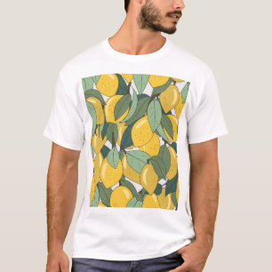 Tropisches Muster mit gelben Zitronen. T-Shirt