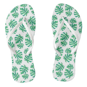 Tropisches Muster mit Monstera-Blätter Flip Flops