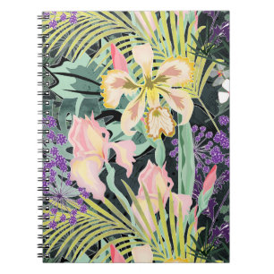Tropisches Muster mit Orchideen. Notizblock