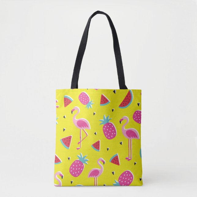  tropisches Muster mit rosa Ananas, Flamingos, w (Vorderseite)