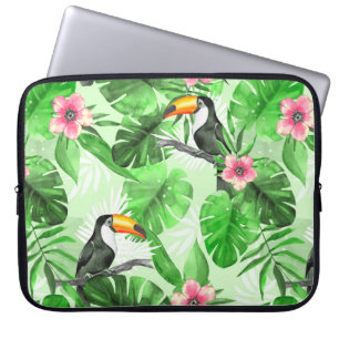 Tropisches Muster mit Toucan Laptopschutzhülle