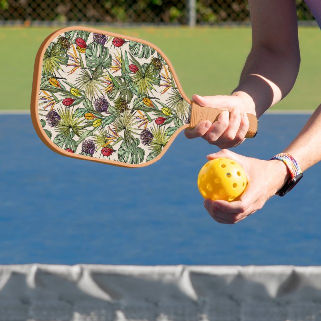 Tropisches Muster Pickleball Schläger (InSitu)