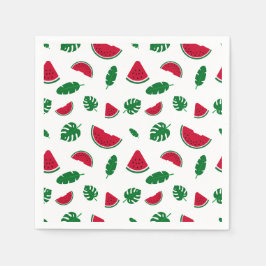 tropisches Muster, Wassermelonmuster, tropischer O Serviette