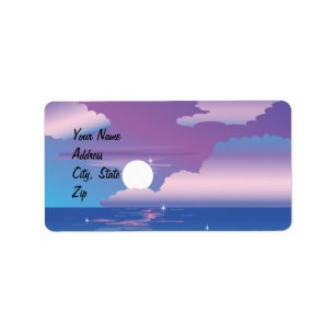 Tropisches nächtliches Hochzeitslabel Adressaufkleber