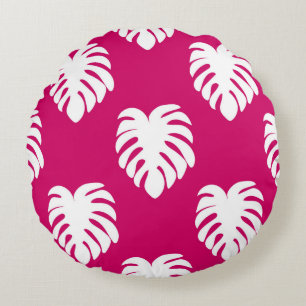 Tropisches nahtloses Muster mit Monstera. Kunst,Hi Rundes Kissen