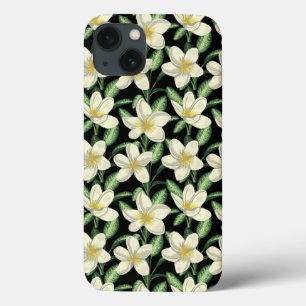 Tropisches nahtloses Muster weiße Blumen grüner Bl Case-Mate iPhone Hülle
