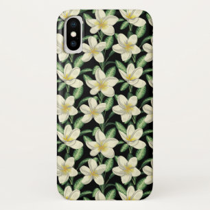 Tropisches nahtloses Muster weiße Blumen grüner Bl Case-Mate iPhone Hülle