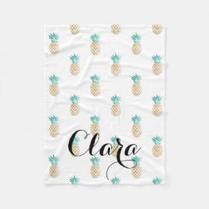 tropisches neues Sommer-Imitatgoldananasmuster Fleecedecke