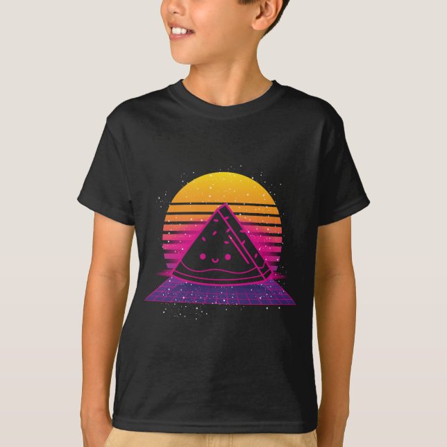 Tropisches Obst 80er Retro Synthwave Sunset W T-Shirt (Vorderseite)