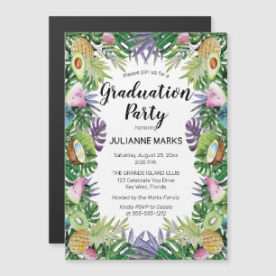 Tropisches Obst  Greenery Summer Graduation Party Magneteinladung