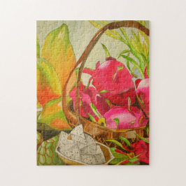 Tropisches Obst Noch Leben Original Aquarellkunst Puzzle