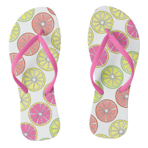 Tropisches Obst Orange Lemon Limone Grapefruitsche Flip Flops