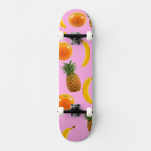 Tropisches Obst Skate Rosa Hintergrund Skateboard