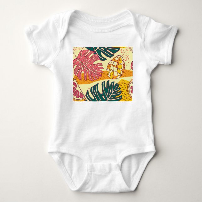 Tropisches Obst: Vibranntes Muster Baby Strampler (Vorderseite)
