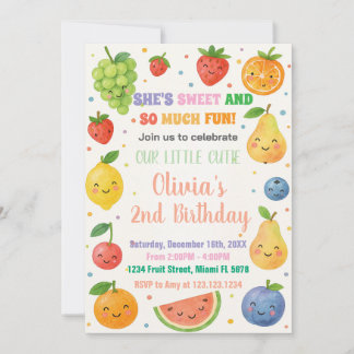 Tropisches Obst zum Geburtstag Einladung