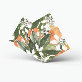 Tropisches Orange & Blume Wasserfarbmuster Spielkarten