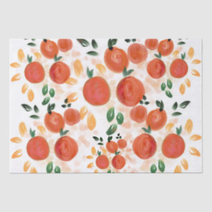 Tropisches Orange- und Blätter-Muster Seidenpapier