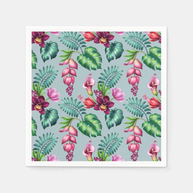 Tropisches Orchid Papier Napkins Serviette (Vorderseite)