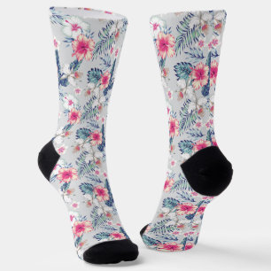 Tropisches Orchideenmuster Socken