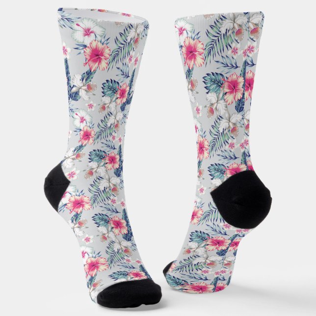 Tropisches Orchideenmuster Socken (Gewinkelt)
