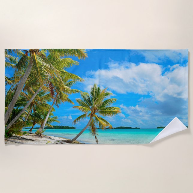 Tropisches Palm Beach im Pazifik Strandtuch (Vorderseite)